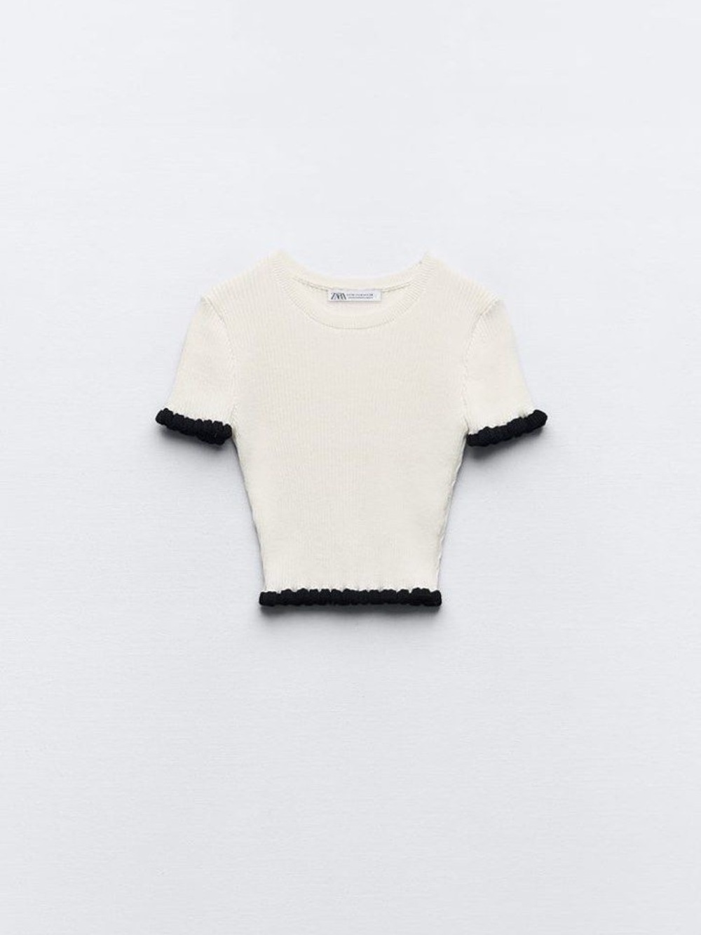 Zara Ruffled Ribbed Top